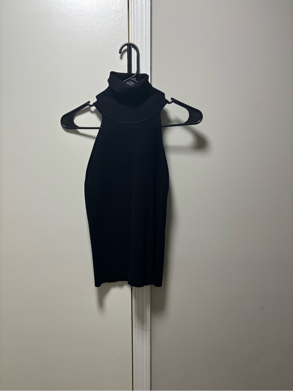 Zara Black Sleeveless Turtleneck Knit Top